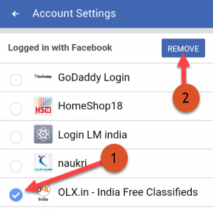 Remove connected apps detail