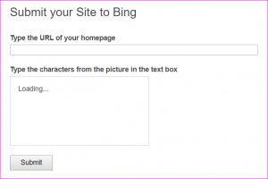 Submit site to Bing search engine